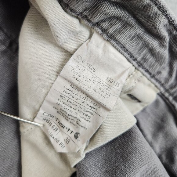 VTG CARHARTT Mens 38 Shorts Natural Distressed Relaxed Fit  Thrashed Workwear - Picture 10 of 11